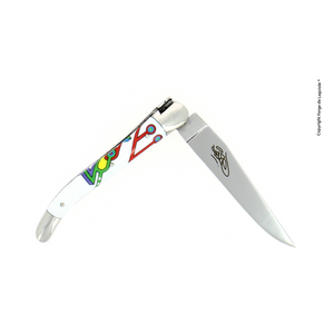 Folding Knife "Altaïr" Sublimated Acrylic Handle and Stainless Steel Bolsters