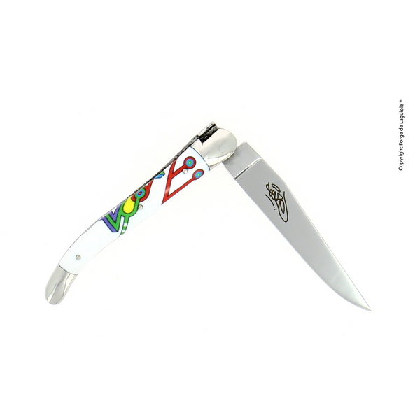 Folding Knife "Altaïr" Sublimated Acrylic Handle and Stainless Steel Bolsters
