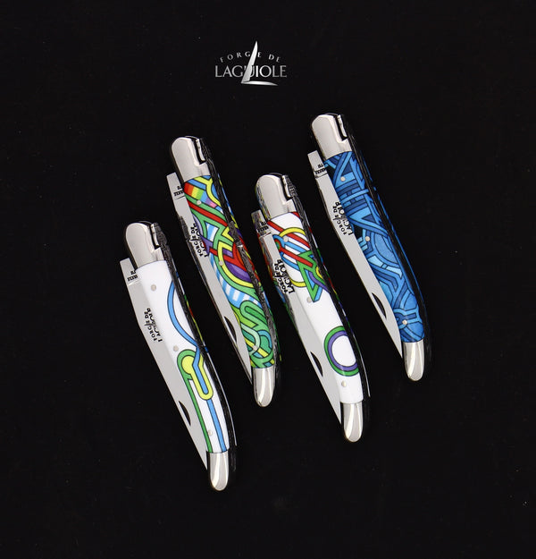 Folding Knife "Altaïr" Sublimated Acrylic Handle and Stainless Steel Bolsters