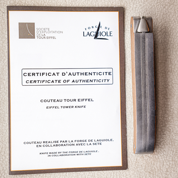 Folding Knife Eiffel Tower Iron Handle