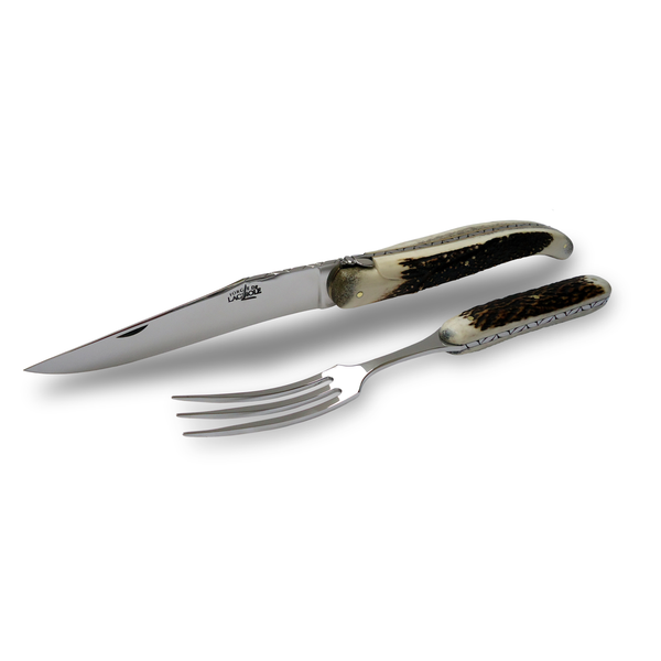 Carving Set PRESTIGE Deer Antler Handle