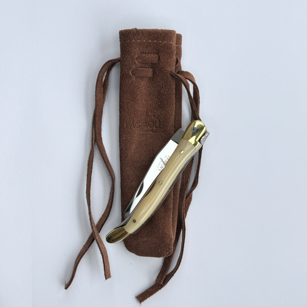 Leather sheath with lace