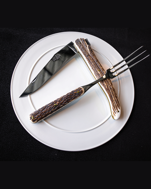 Carving Set PRESTIGE Deer Antler Handle