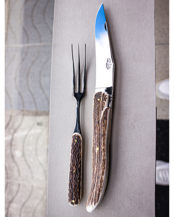 Carving Set PRESTIGE Deer Antler Handle