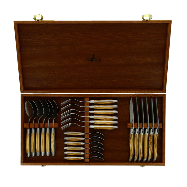 Wooden Box for Cutlery Set of 24 Dark Sapele Wood