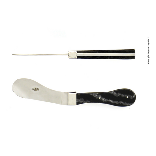 Cheese Knife Black Compressed Fabric Handle “Nomade” Designed by Barthélemy