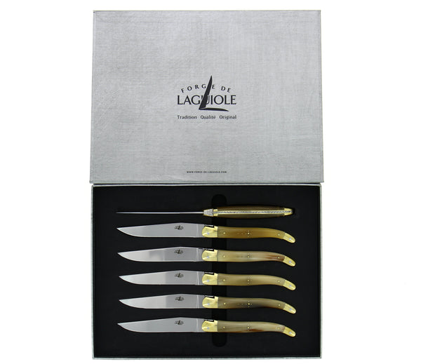 Table knives Light Horn handle and Brass Bolsters