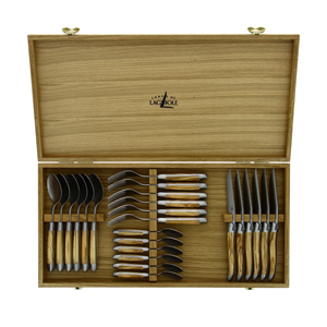 Wooden Box for Cutlery Set of 24 Light Oak
