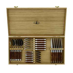Wooden Box for Cutlery Set of 24 Light Oak