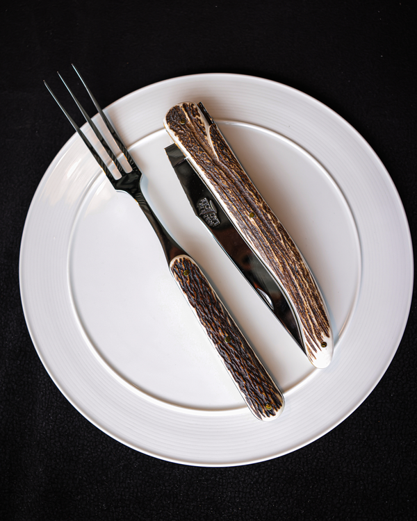 Carving Set PRESTIGE Deer Antler Handle