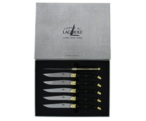 Table knives Ebony handle and Brass Bolsters