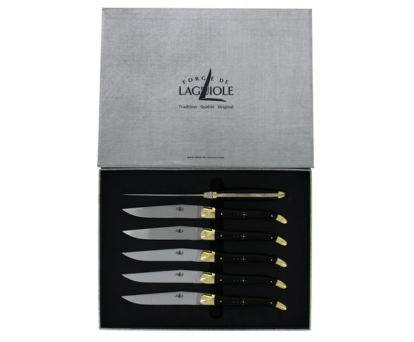 Table knives Ebony handle and Brass Bolsters