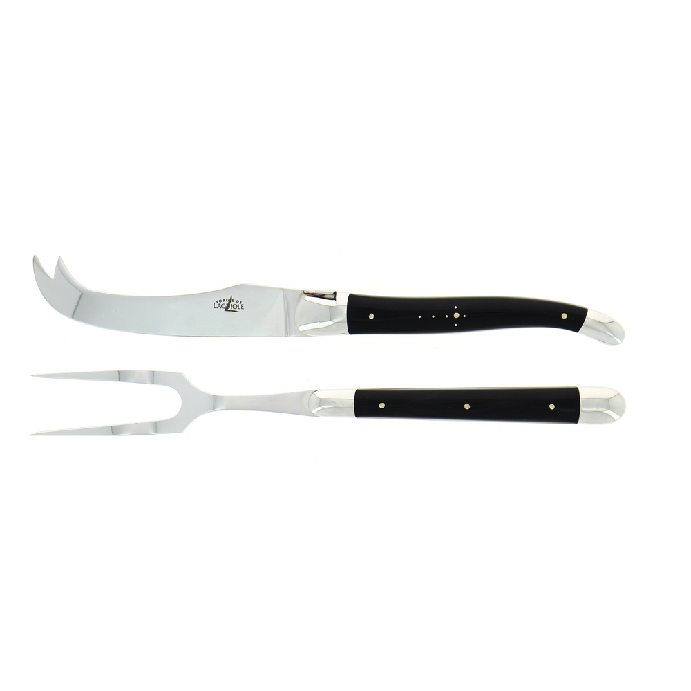 Cheese Set Dark Horn Handle