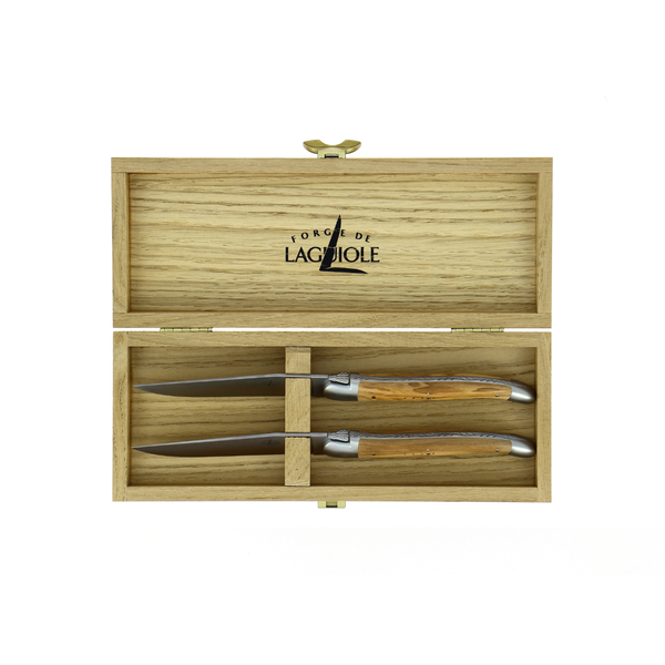 Wooden Box for Cutlery Set of 2 Light Oak