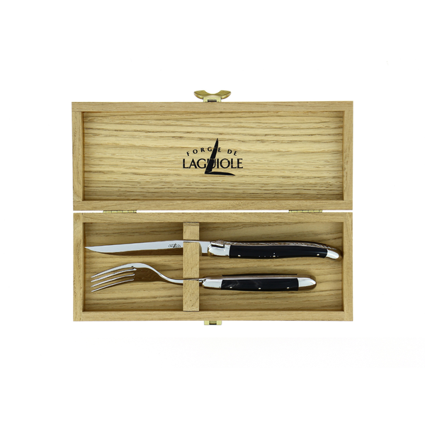 Wooden Box for Cutlery Set of 2 Light Oak
