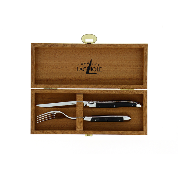 Wooden Box for Cutlery Set of 2 Dark Sapele Wood