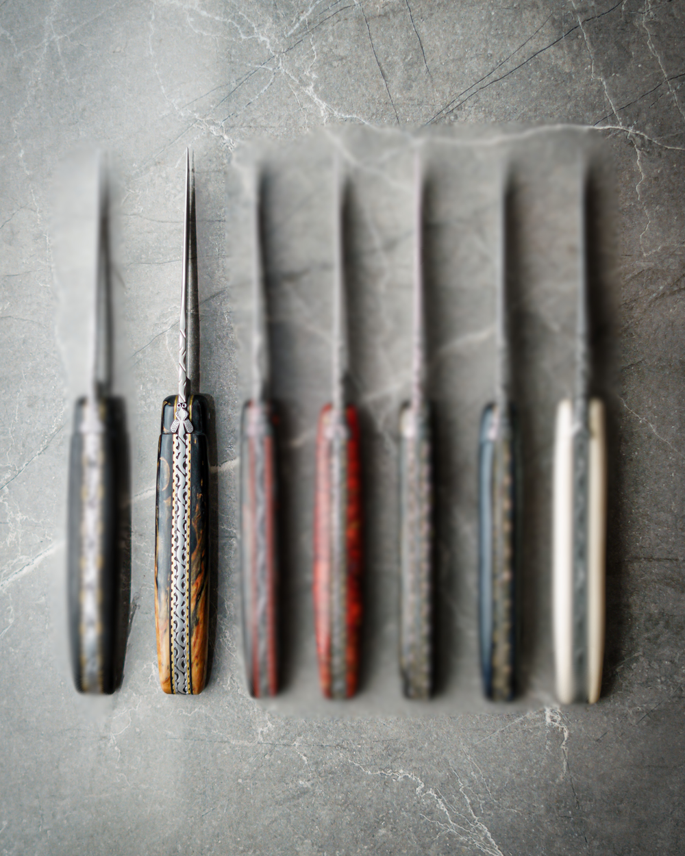 Folding Knife Stabilised Curly Birch Handle