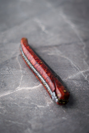 Folding Knife Ambonya Burl Handle