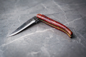 Folding Knife Ambonya Burl Handle