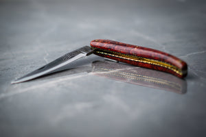 Folding Knife Ambonya Burl Handle