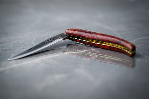 Folding Knife Ambonya Burl Handle