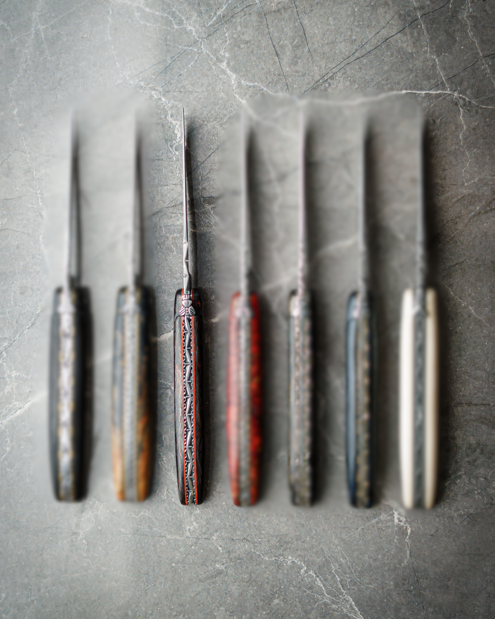 Folding Knife Orange Carbon Fibre Handle