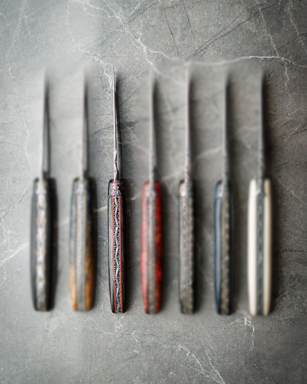 Folding Knife Orange Carbon Fibre Handle