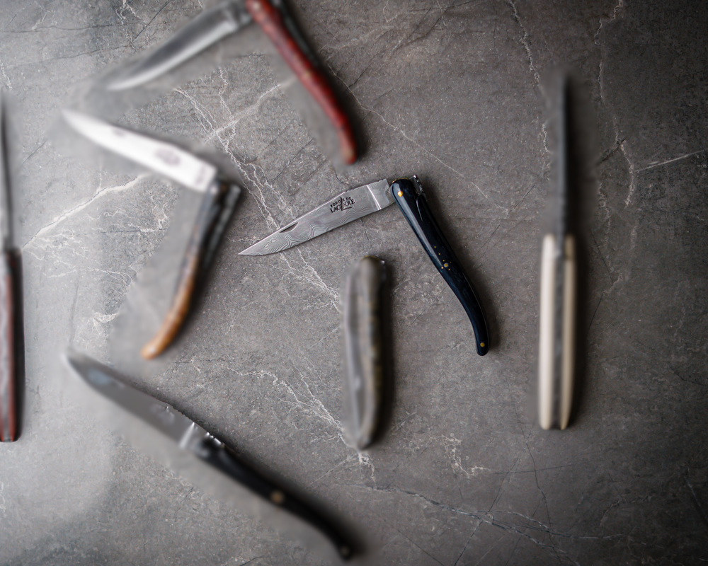 Folding Knife Black Camel Bone Handle