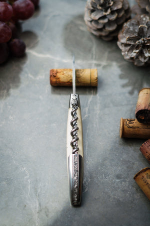 Forge de Laguiole Corkscrew – Heart Mammoth Ivory Handle & Hand-Chiselled Bee