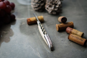 Forge de Laguiole Corkscrew – Heart Mammoth Ivory Handle & Hand-Chiselled Bee