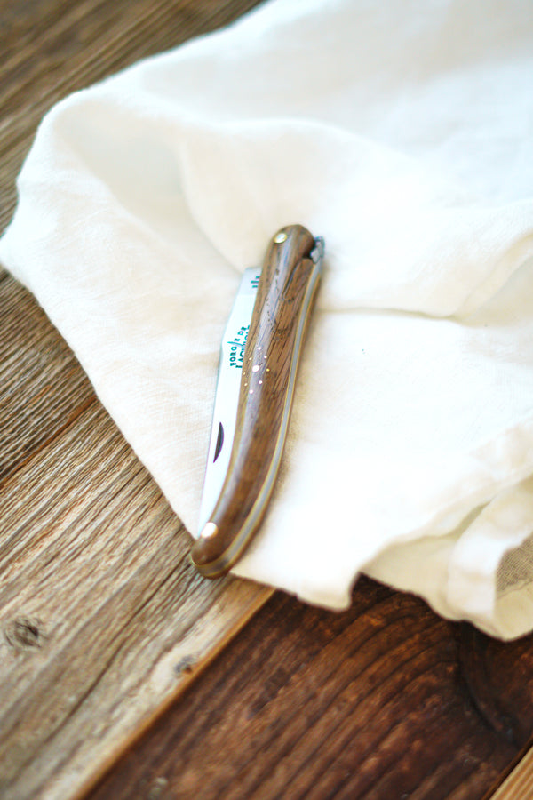 Folding Knife Indication Geographique Fossilised Oak Handle