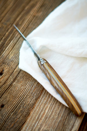 Folding Knife Indication Geographique Fossilised Oak Handle