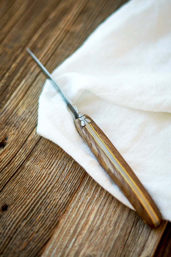 Folding Knife Indication Geographique Fossilised Oak Handle