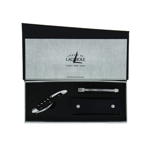 Duo Gift Set - Dark Horn - Corkscrew and 12cm Folding Knife