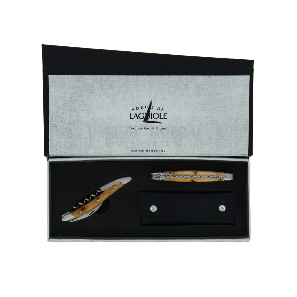 Duo Gift Set - Juniper - Corkscrew and 12cm Folding Knife