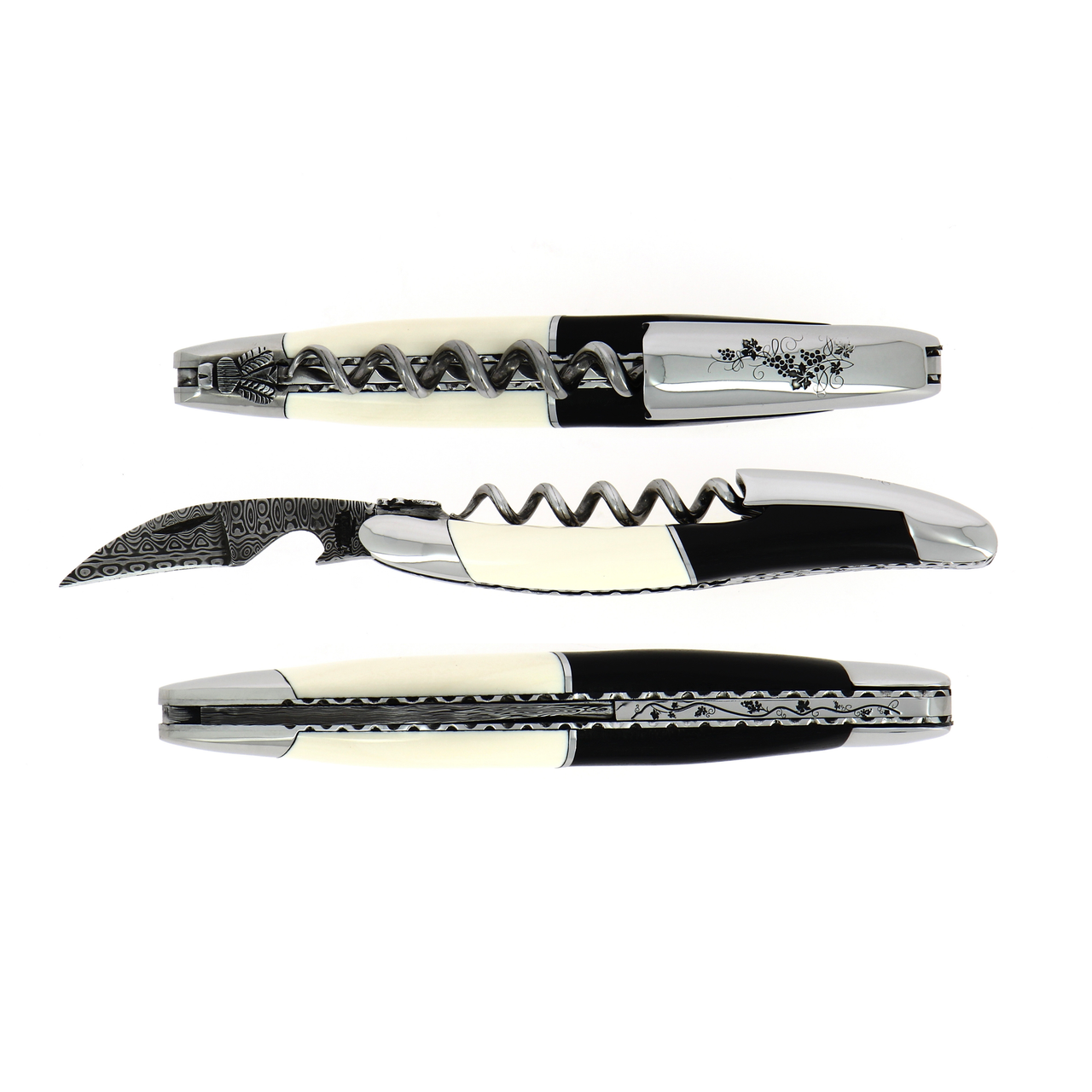 Forge de Laguiole Corkscrew – Mammoth Ivory & Ebony Handle & Hand-Chiselled Bee