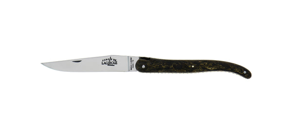Folding Knife Gold Carbon Fibre Handle