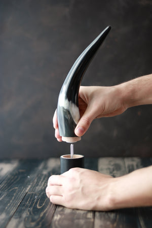 Aubrac cow horn Pepper Mill