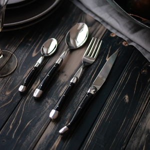 Cutlery Set of 2 Dark Horn Handle