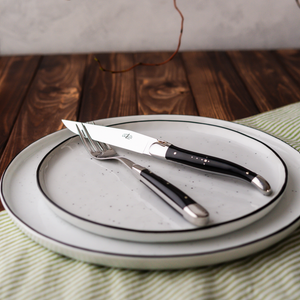 Cutlery Set of 2 Dark Horn Handle