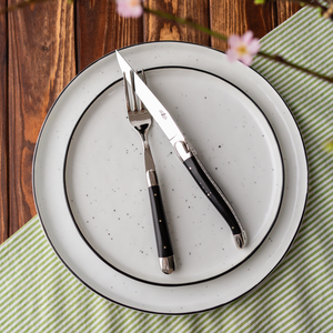 Cutlery Set of 2 Dark Horn Handle