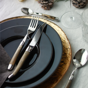 Cutlery Set of 2 Light Horn Handle