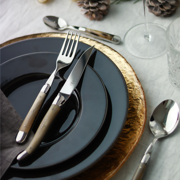 Cutlery Set of 2 Light Horn Handle