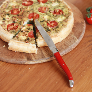 Cutlery Set of 24 Red Compressed Fabric Handle