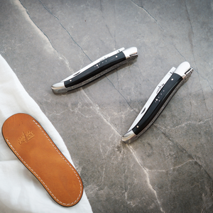 Duo Gift Set - Dark Horn - Corkscrew and 12cm Folding Knife