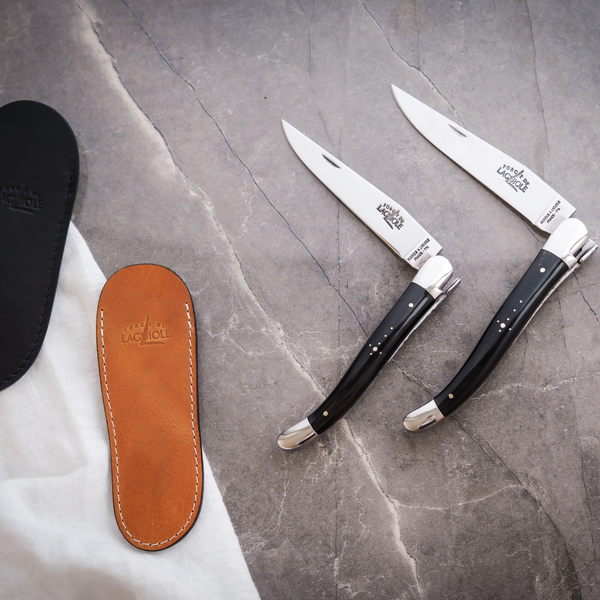 Duo Gift Set - Dark Horn - Corkscrew and 12cm Folding Knife