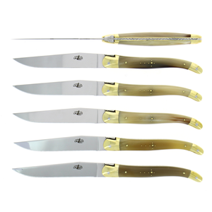 Table knives Light Horn handle and Brass Bolsters