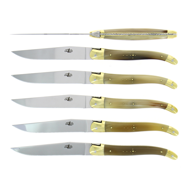Table knives Light Horn handle and Brass Bolsters
