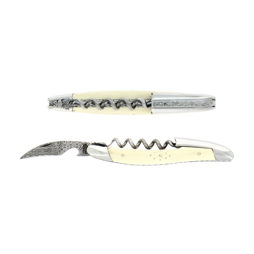 Forge de Laguiole Corkscrew – Heart Mammoth Ivory Handle & Hand-Chiselled Bee