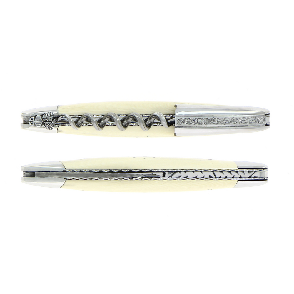 Forge de Laguiole Corkscrew – Heart Mammoth Ivory Handle & Hand-Chiselled Bee